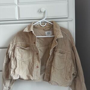 BDG Beige Corduroy Cropped Jacket